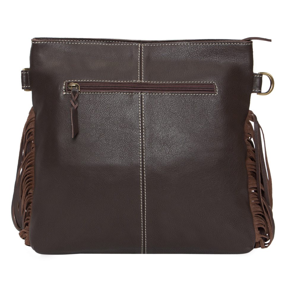 The Design Edge Tooling Leather Medium Sling Cowhide Bag