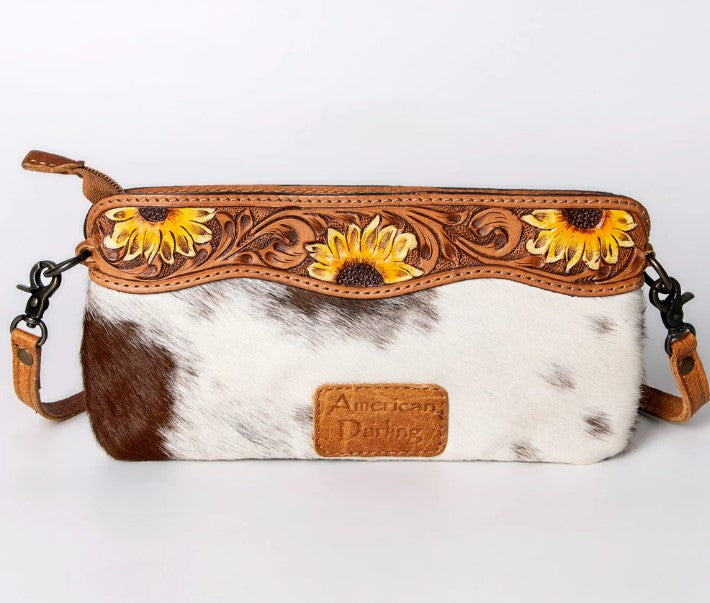 American Darling Cowhide Sunflower Clutch