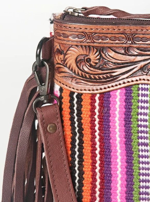 American Darling Saddle Blanket Leather Tooling Tote - EOFY Sale