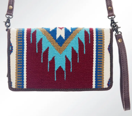 American Darling Clutch Saddle Blanket Carved Crossbody - Summer Clearance