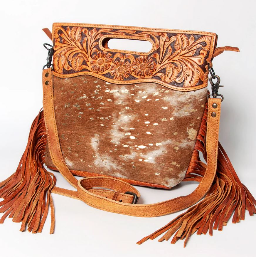 American Darling Cowhide Fringe Tote
