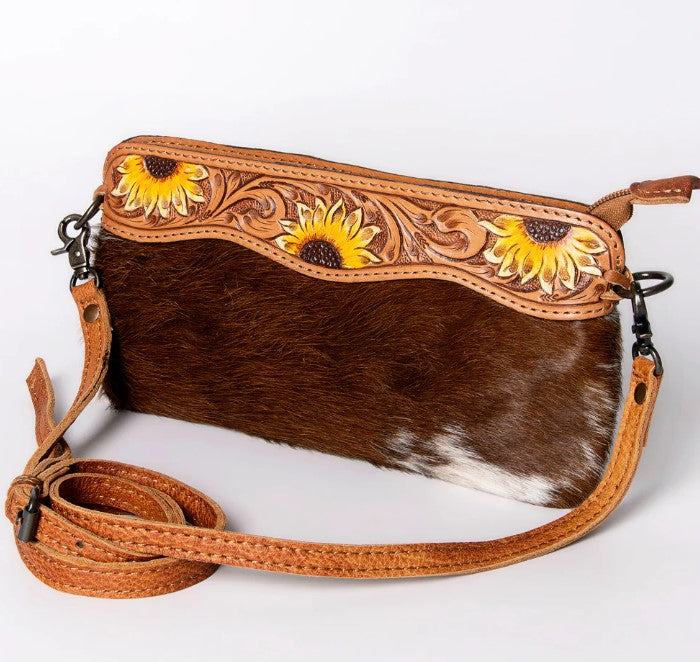 American Darling Cowhide Sunflower Clutch