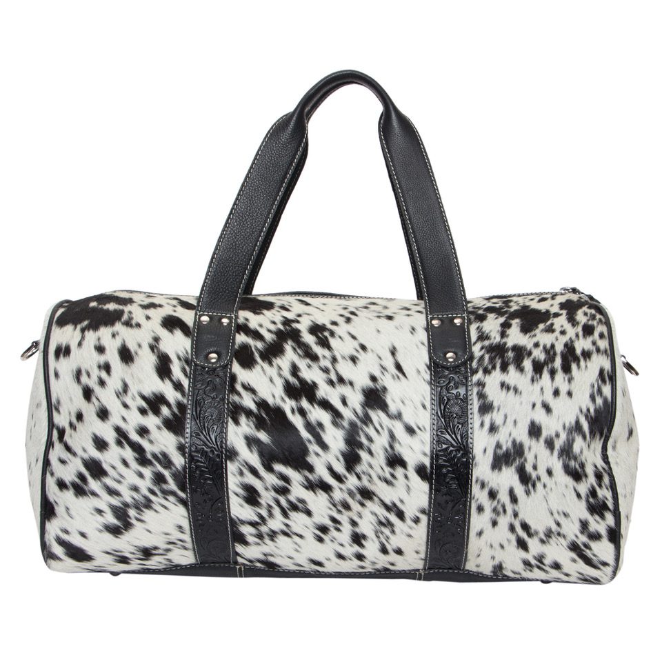 The Design Edge Colombia Cowhide Travel Bag with Carving Details