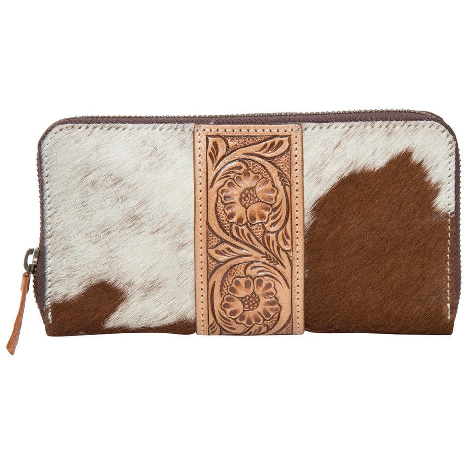 The Design Edge Salta Tooling Leather Cowhide Zippered Wallet