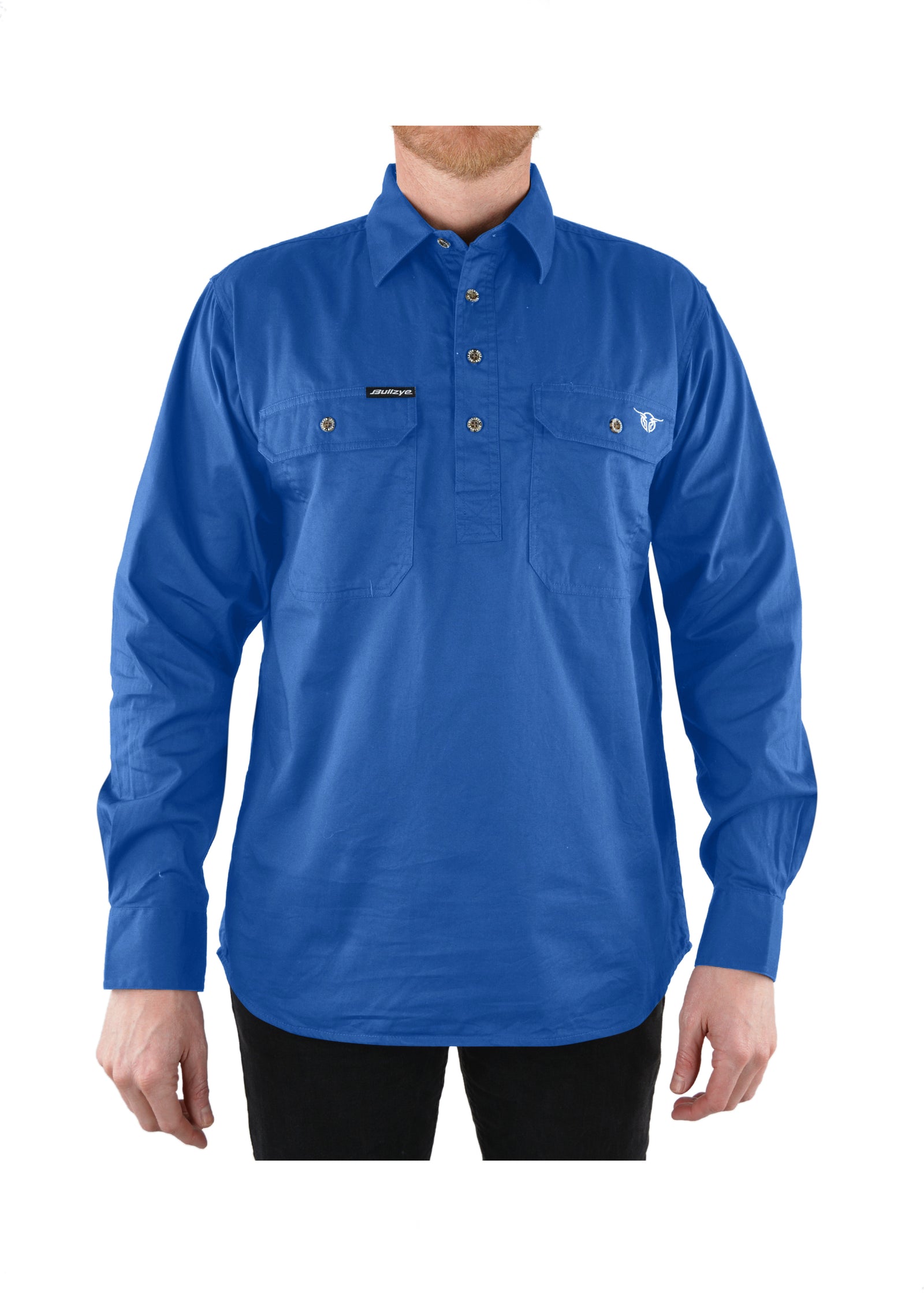 Bullzye Mens Half Placket Work Shirt