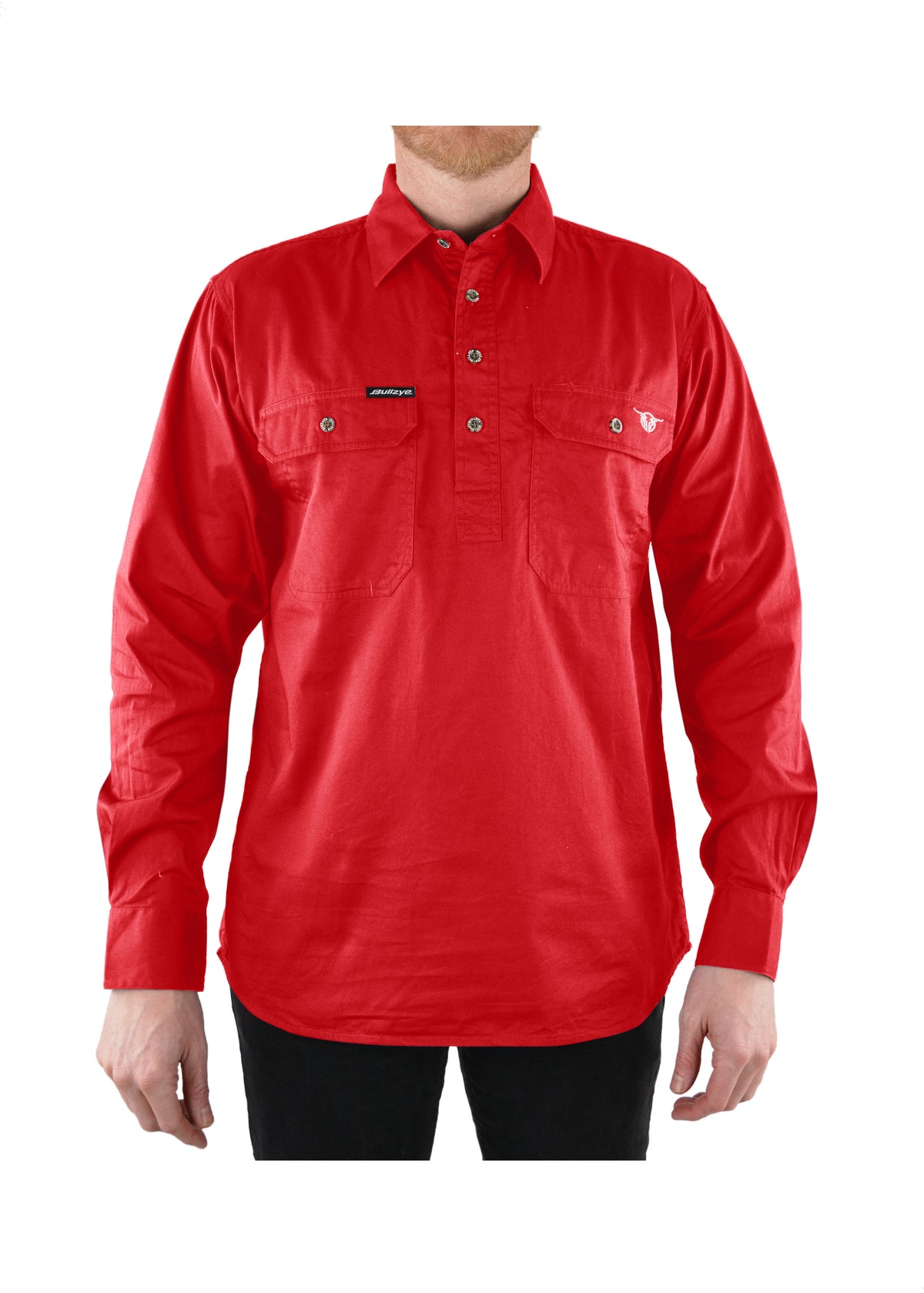 Bullzye Mens Half Placket Work Shirt