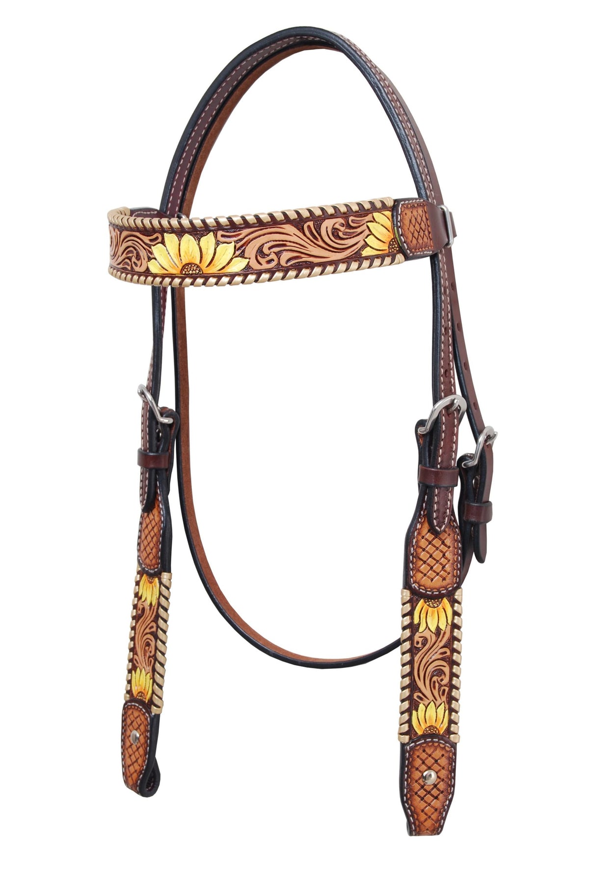 Rafter T Ranch Bridle with Sunflower Tooling