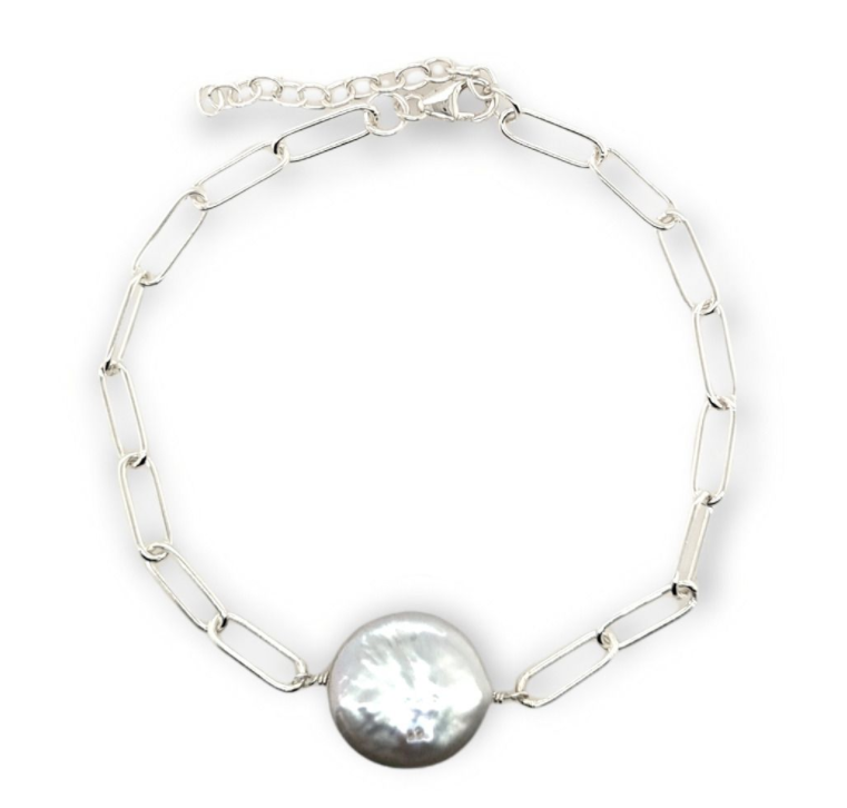 Bracelet SS Chain and Pearl