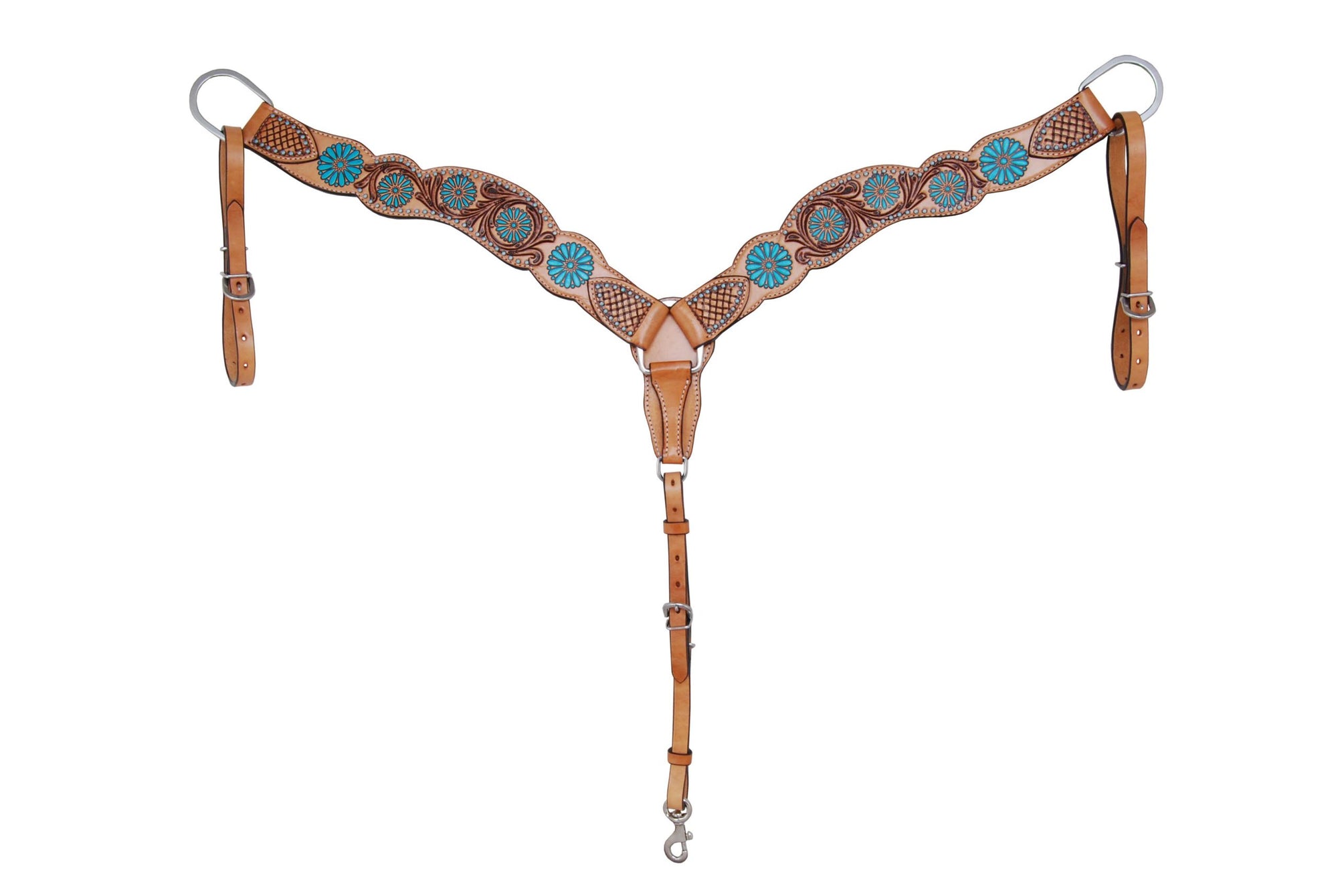 Rafter T Ranch Breast Collar with Turquoise Sun Spots