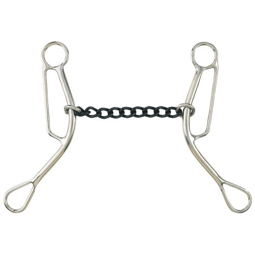 Barrel Racer Gag Snaffle Bit with Sweet Iron Chain Mouth