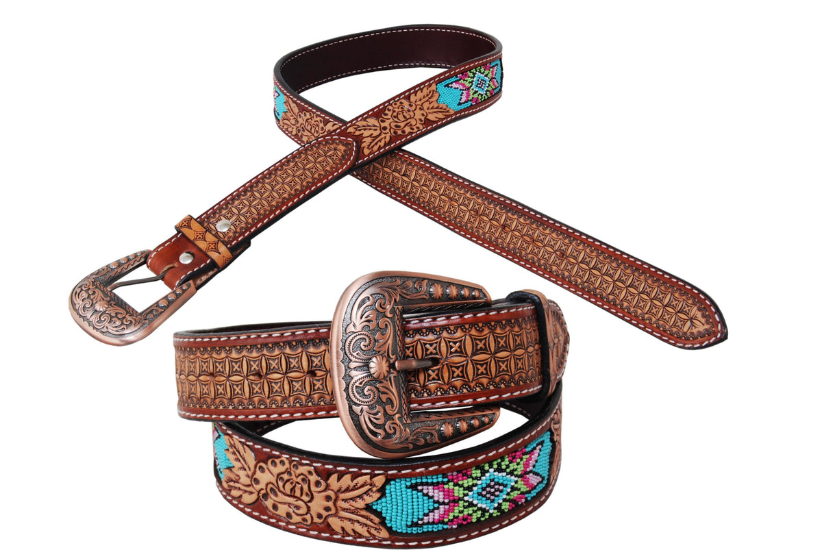 Rafter T Ranch Beaded Inlay Belt