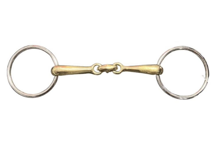 Cavalier Loose Ring Training Snaffle Bit - Gold Mouth