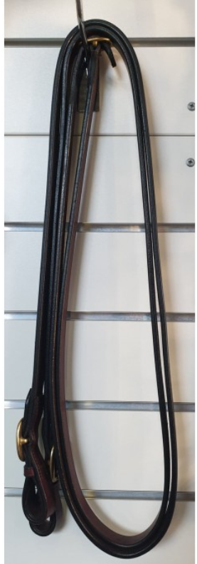 Toprail Leather Show Reins Brass Buckle Joined