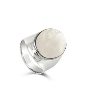 925 Ss Mother Of Pearl Ring 20X13Mm Size 8