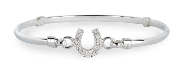 Bangle S/S And Cz Horse Shoe Clip
