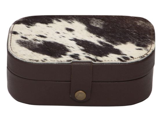The Design Edge Cowhide Travel Jewellery Box