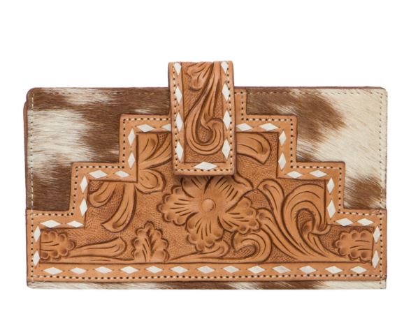 The Design Edge Tooling Leather Slim Button Wallet