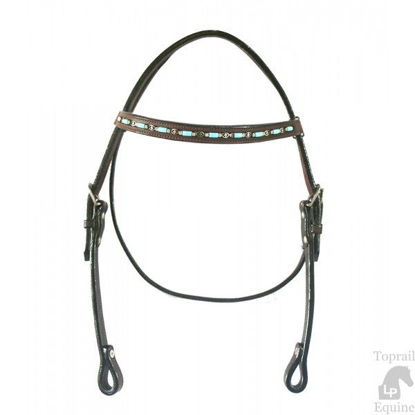 Leather Bridle With Turquoise Beading