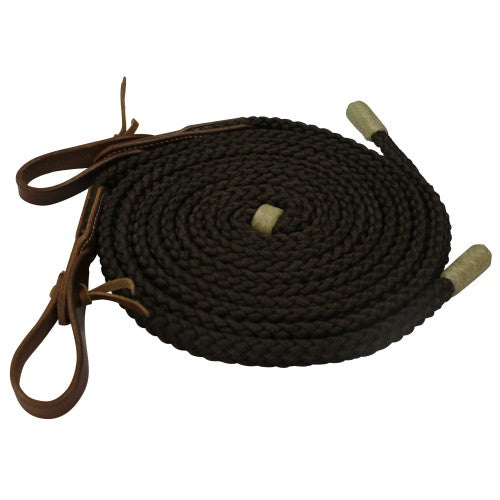 Fort Worth Flat Poly Split Reins With Horsehair