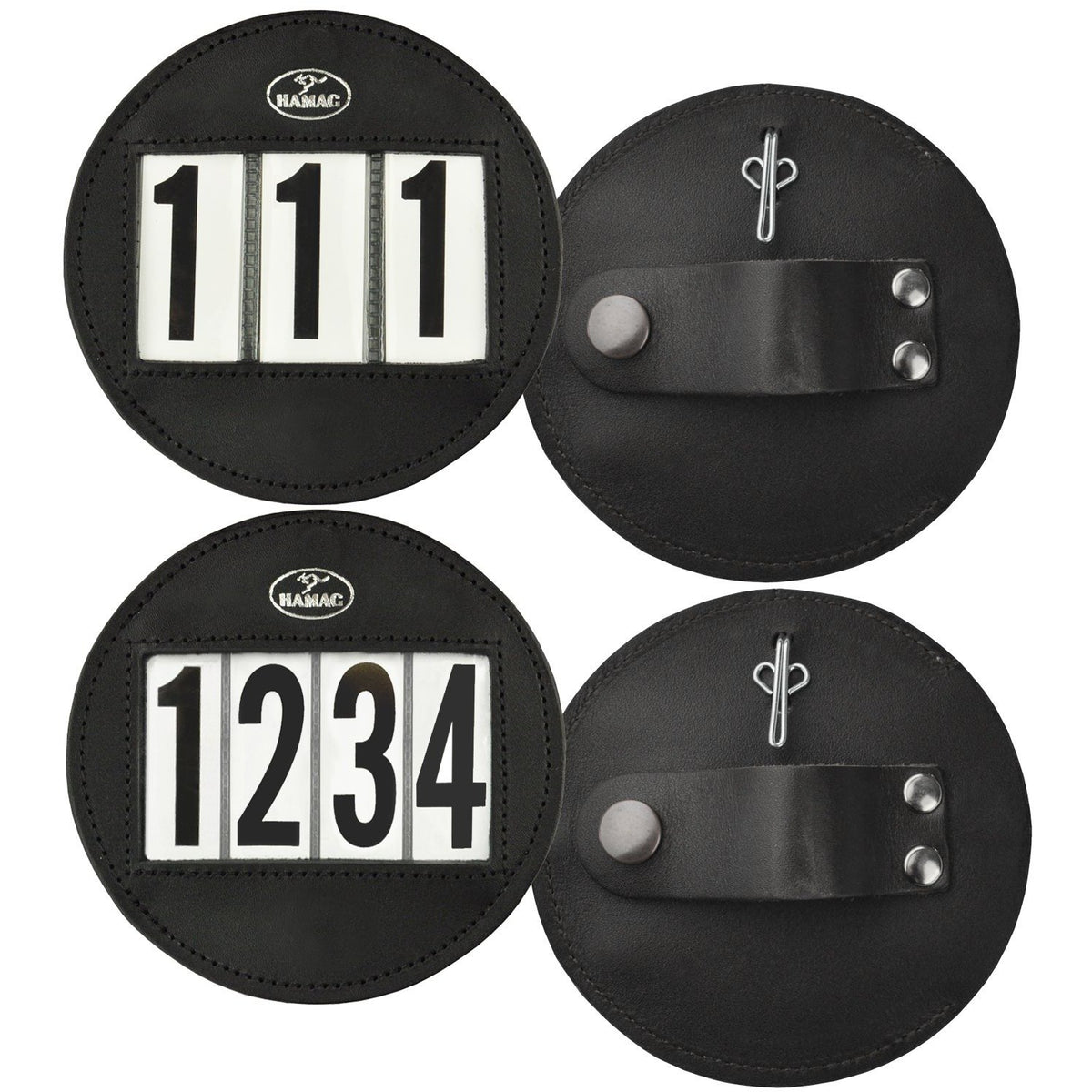 Hamag Leather Bridle Number Holders Round