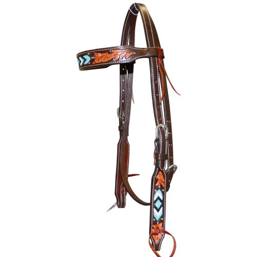 Fort Worth Turquoise Beaded Headstall