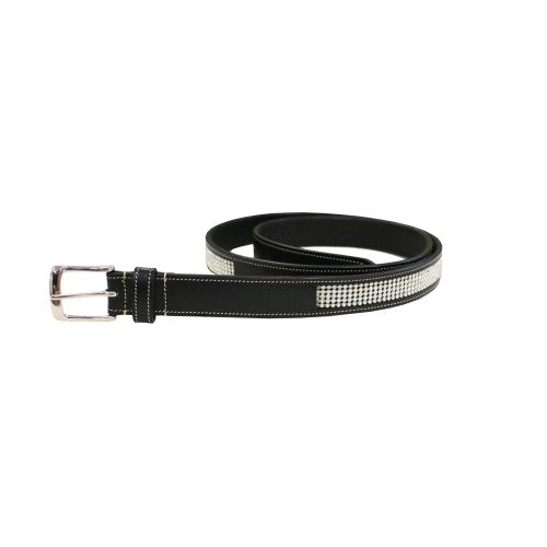 Huntington Diamonte Belt Black With Silver