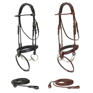J&amp;L Round Snaffle Bridle W/Removable Flash