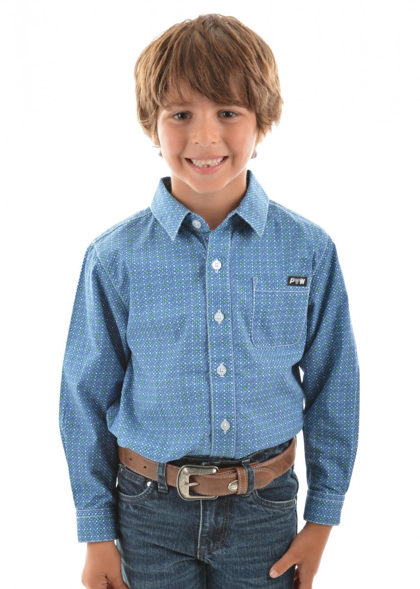 Pure Western Boys Rhett Print Ls Shirt