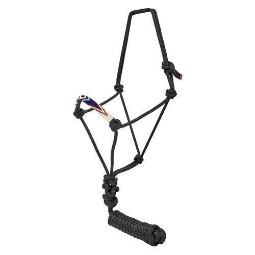 Fort Worth Rope Halter Beaded Nose With Lead
