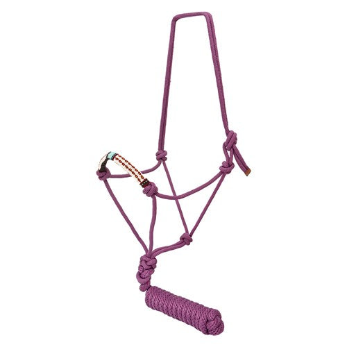 Fort Worth Rope Halter Beaded Nose With Lead