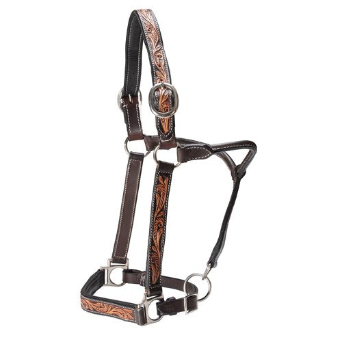 Forth Worth Leather Halter with Tooled Pattern