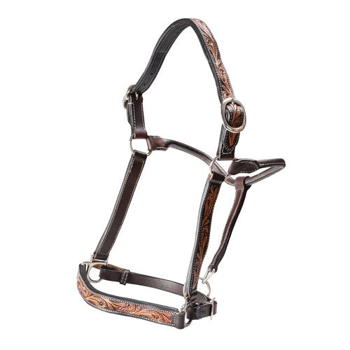 Forth Worth Leather Halter with Tooled Pattern