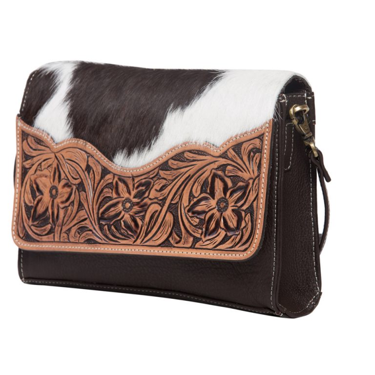 The Design Edge Valencia Tooling Leather Rectangular Flap Bag