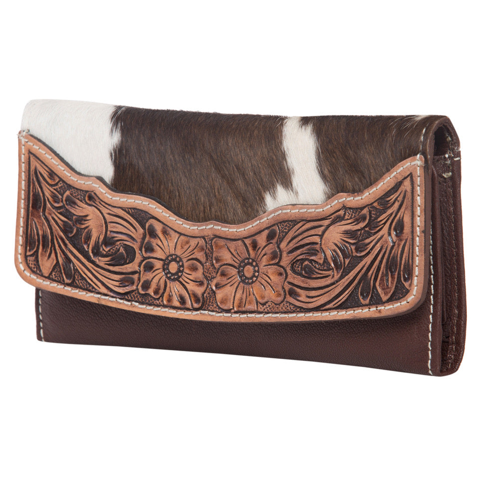 The Design Edge Oran Tooling Leather Flap Cowhide Wallet