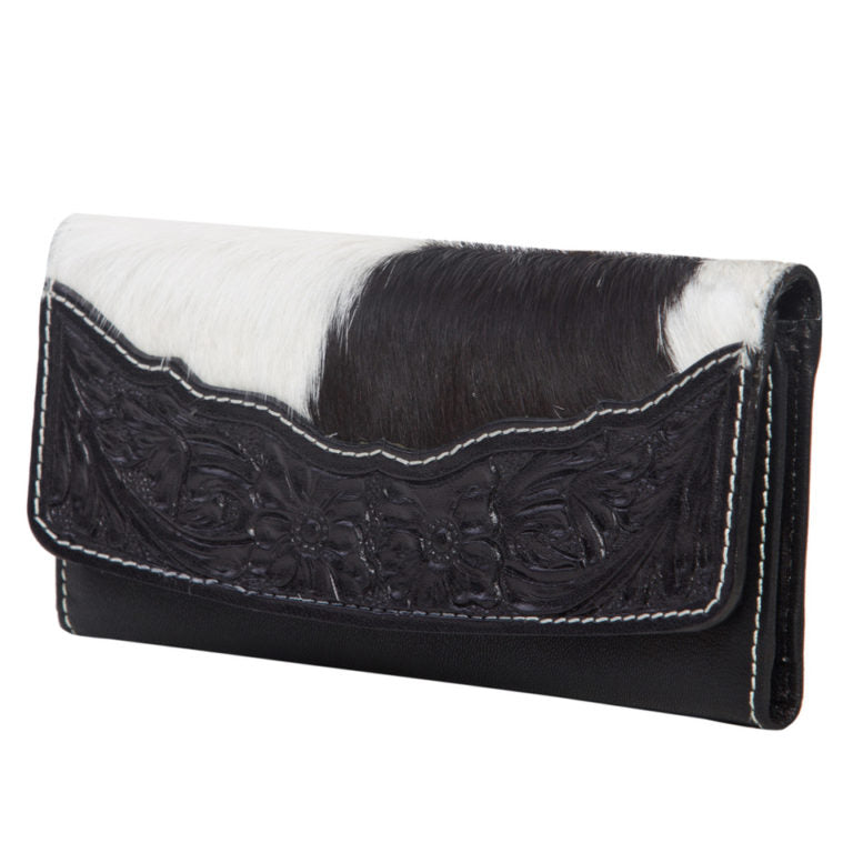 The Design Edge Oran Tooling Leather Flap Cowhide Wallet