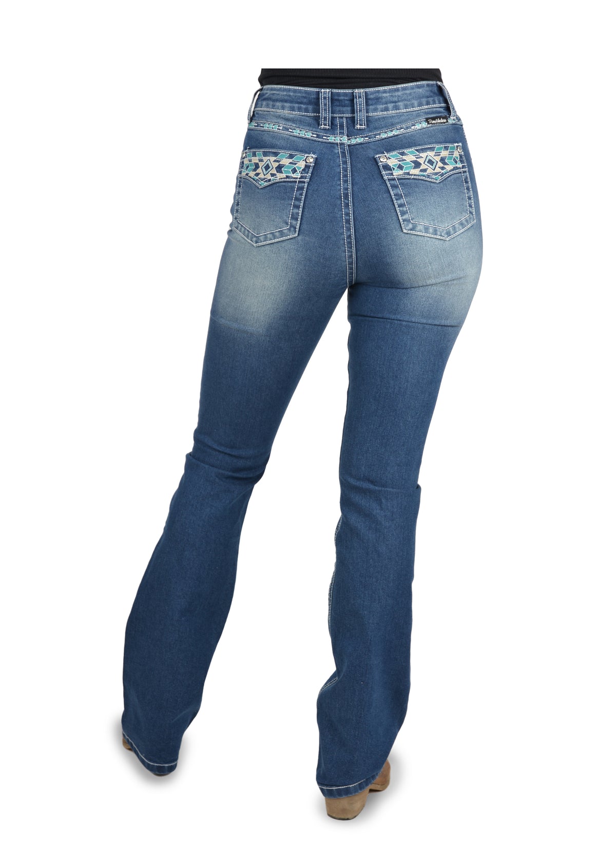 Pure Western Wmns Abbi Hi-Waisted Boot Cut Jean 34 Leg