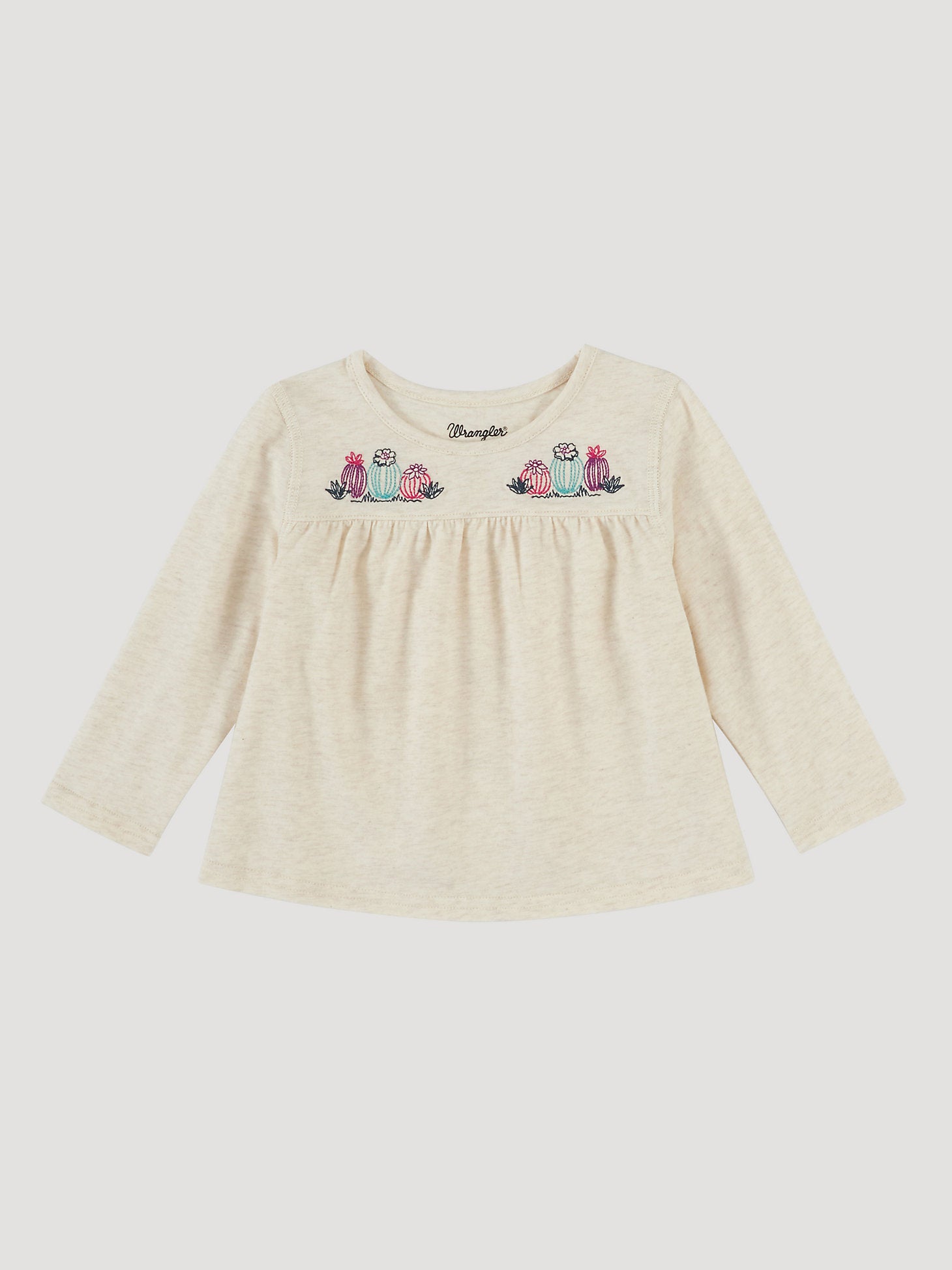 Wrangler Baby Girls LS Top Oatmeal Heather