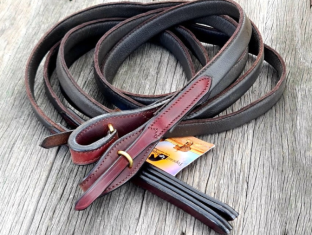 Toprail Soft Padded Split Show Reins With Quick Change End To Bit Flapper Split End