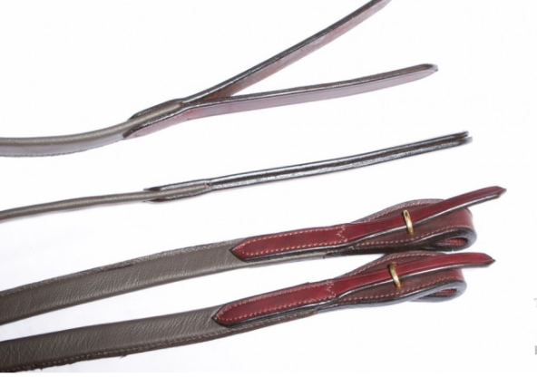 Toprail Soft Padded Split Show Reins With Quick Change End To Bit Flapper Split End