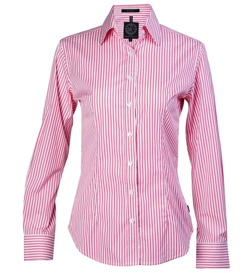 Pilbara Ladies Shirt Pink White Stripe