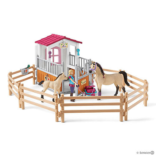 Schleich Horse Stall With Horses And Groom Saddleworld Ipswich