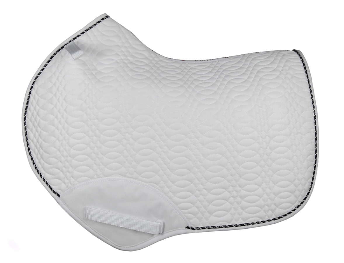 Kieffer Jumping Saddle Pad White-Black With White Cord