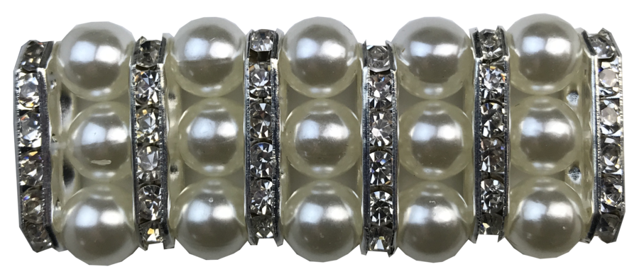 Hamag 3 Strand Pearl And Diamante Pony Tail Holder/Scrunchie