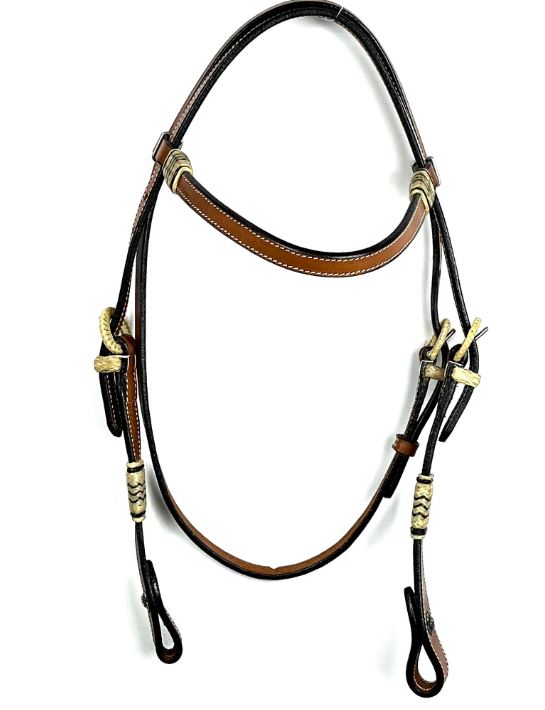 Brow Ride Ezy Ride Bridle Brow with Rawhide Knots and Buckles - Saddleworld Ipswich