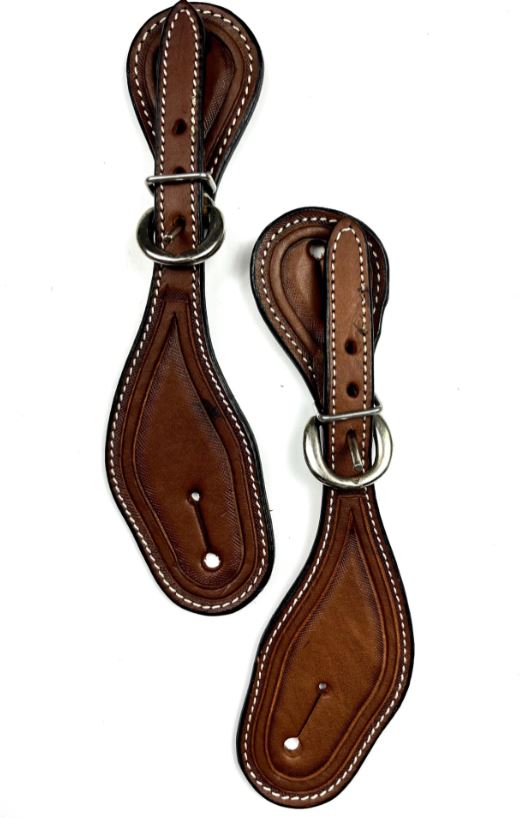 Ezy Ride Spur Strap Shaped Plain Dark Tan Youth