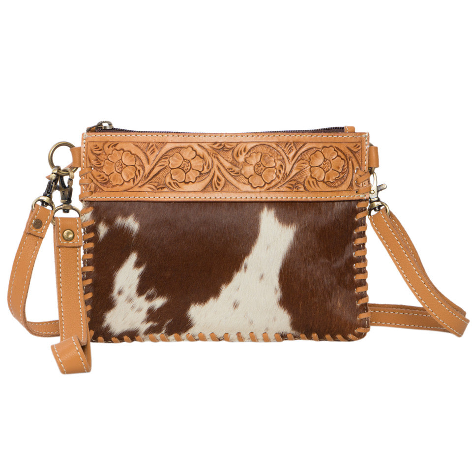 The Design Edge Tooling Leather Cowhide Small Clutch Bag