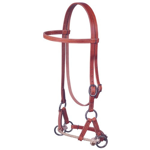 Weaver Leather/Rope Side Pull Headstall Single Rope Noseband