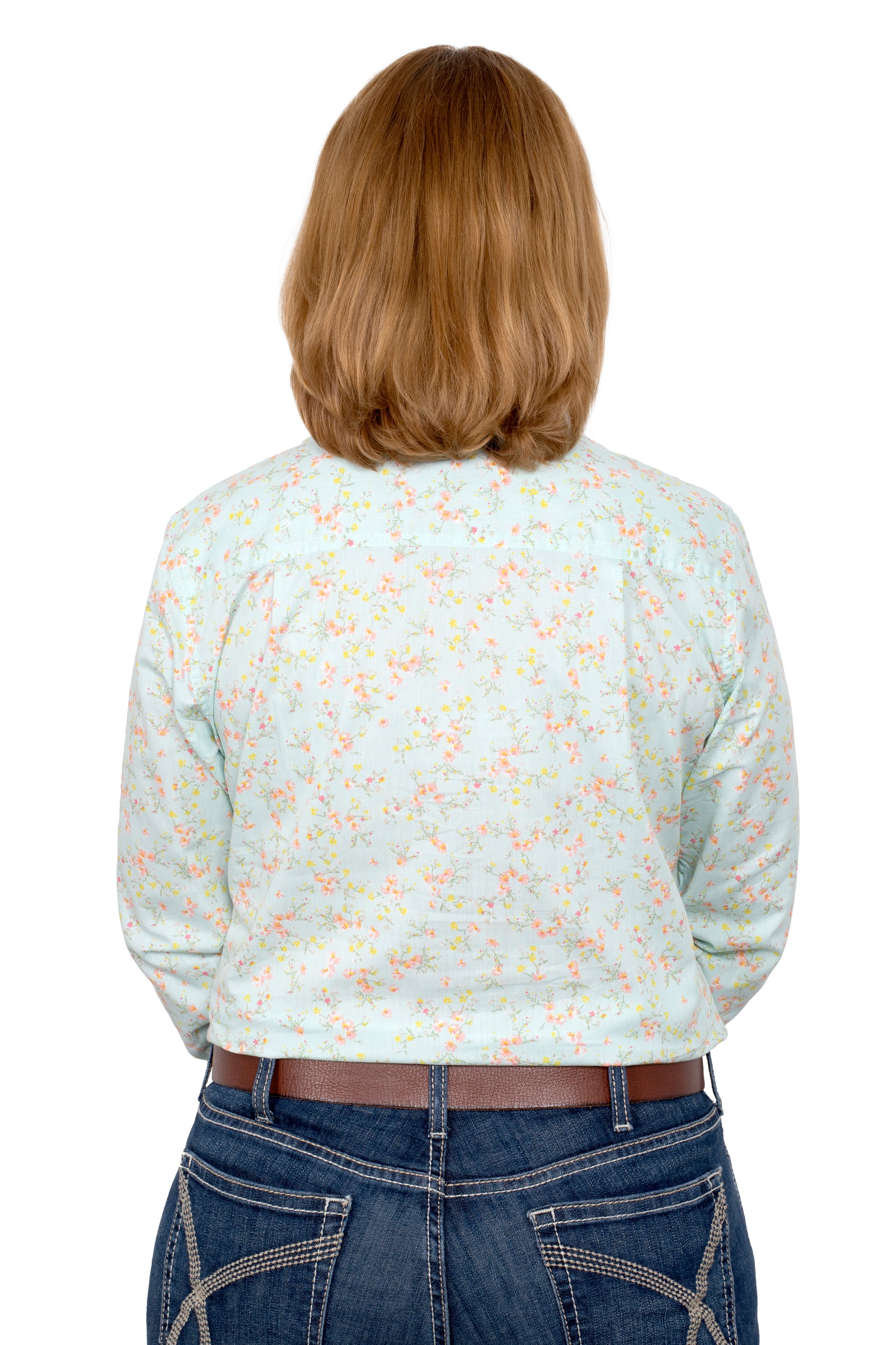 Just Country Abbey Full Button Print Workshirt Spearmint Wax Flowers - Black Friday Sale
