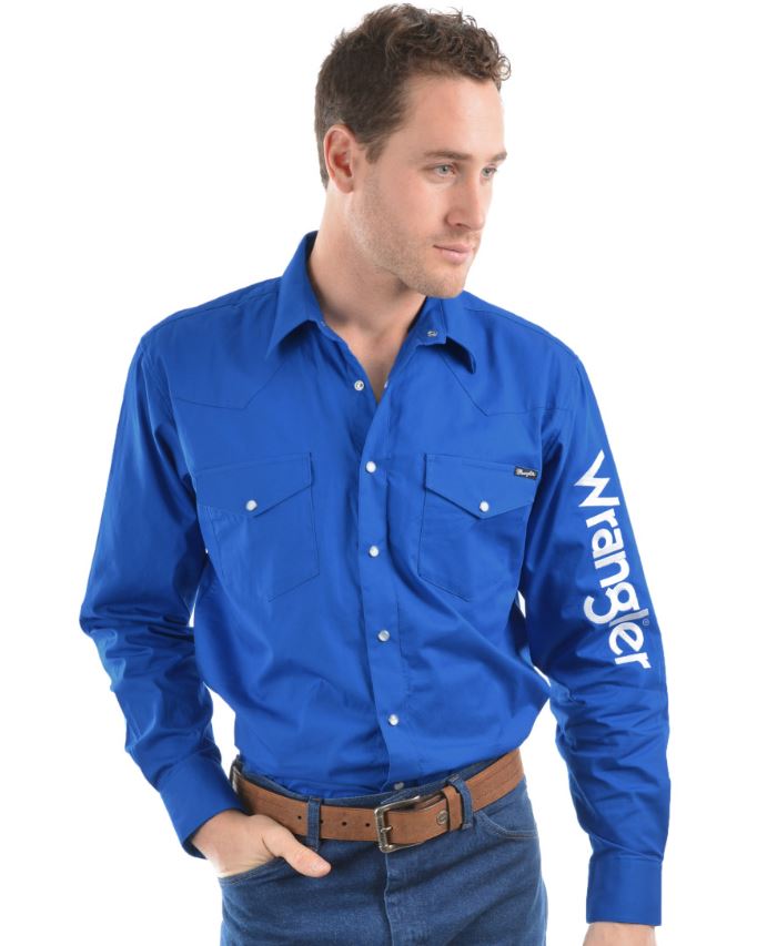Wrangler Logo Rodeo LS Drill Shirt