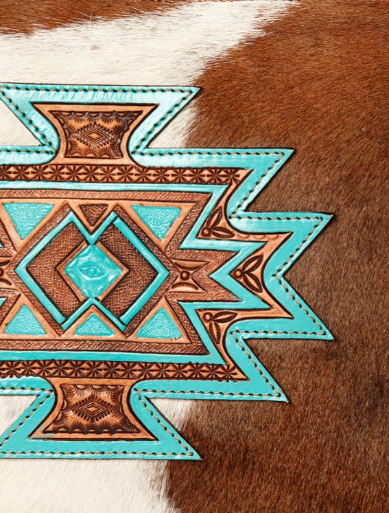 American Darling Cowhide Aztec Fringe Clutch